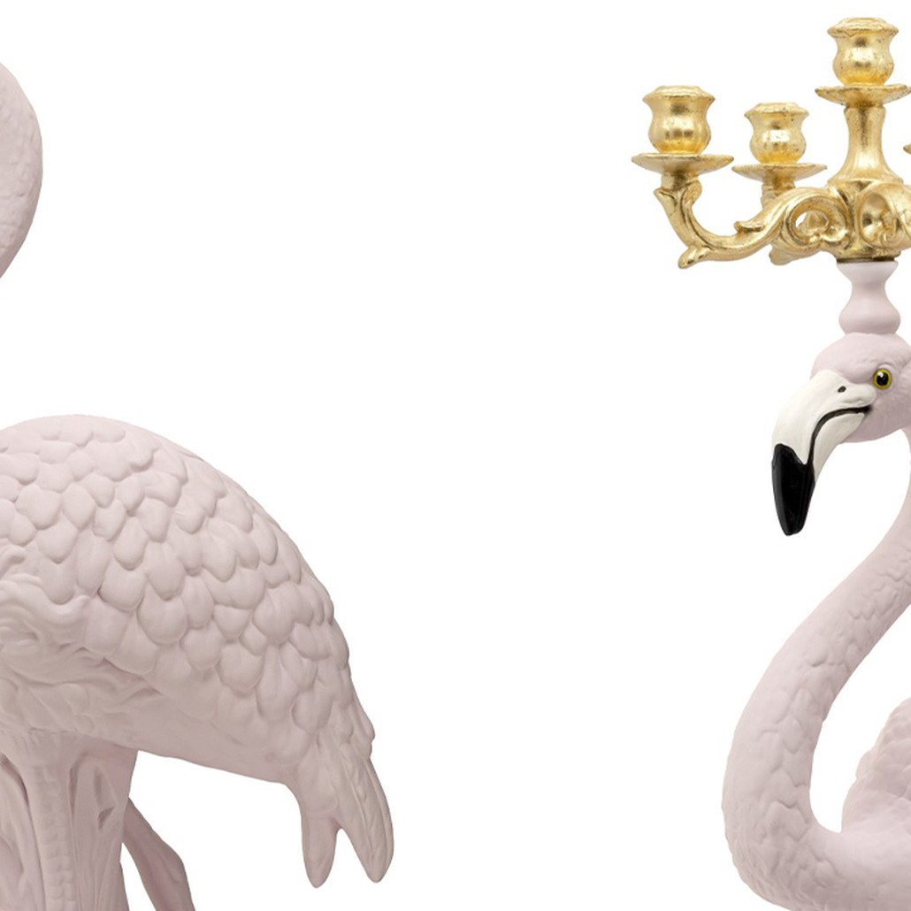 Подсвечник Candleholder Flamingo Bisc. Pink Gold