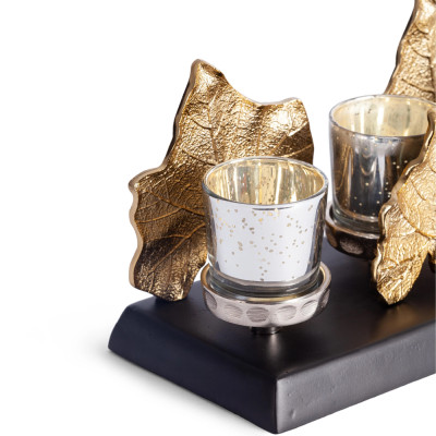 Подсвечник Cozy Light с декором кленовыми листьями