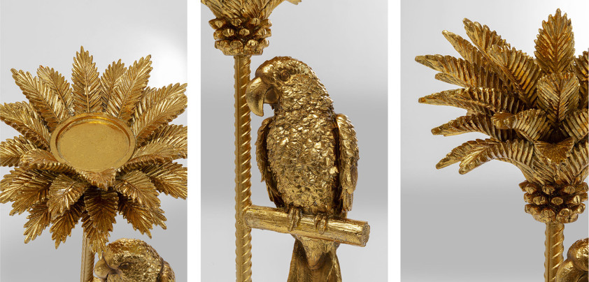 Подсвечник Golden Parrot on a palm tree