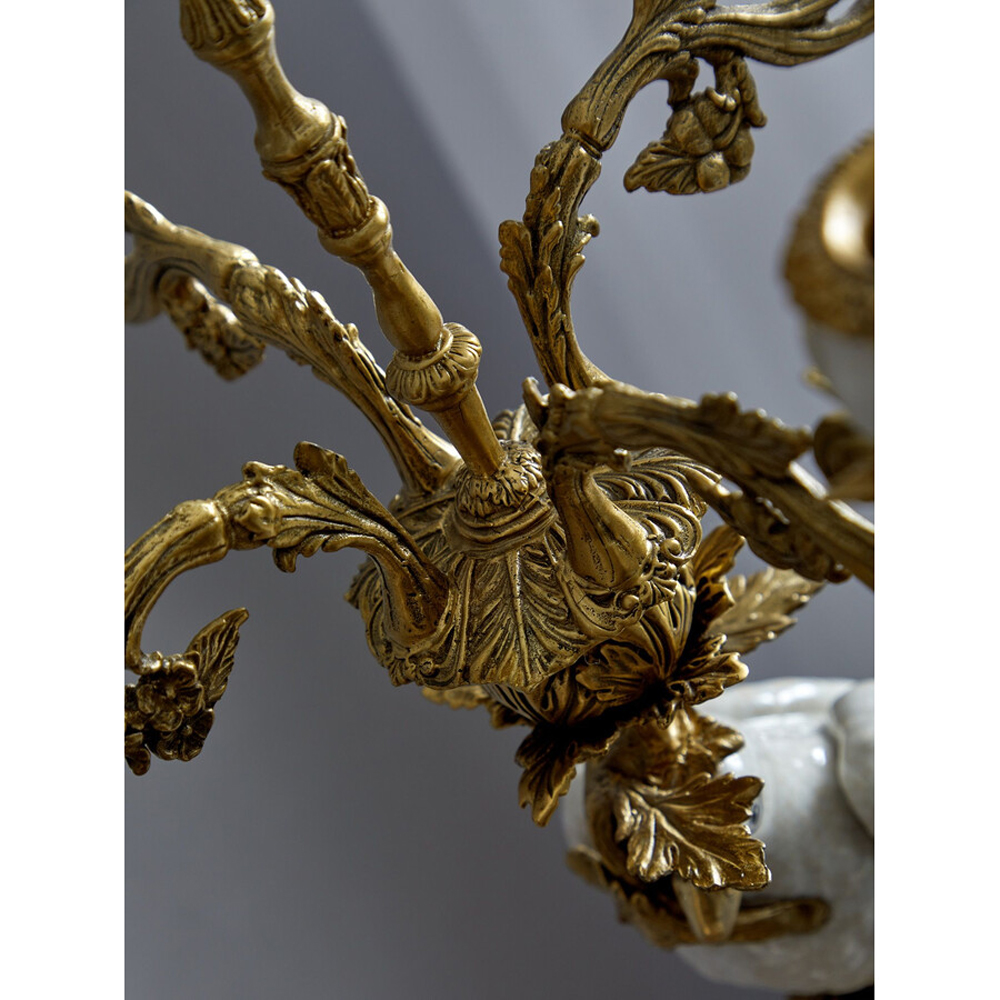 Подсвечник белый Попугай из фарфора с бронзовыми элементами Eden Garden