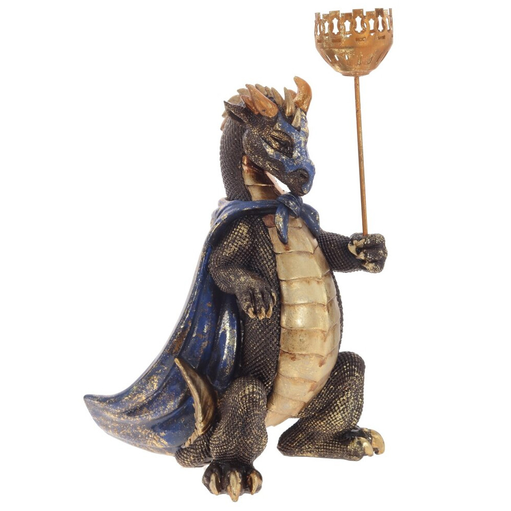 Подсвечник в виде дракона Dragon candlestick Gold Blue