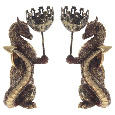 Подсвечник в виде дракона Dragon candlestick Gold Red L or R