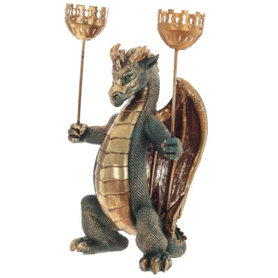 Подсвечник в виде дракона Dragon Candlestick Green Gold
