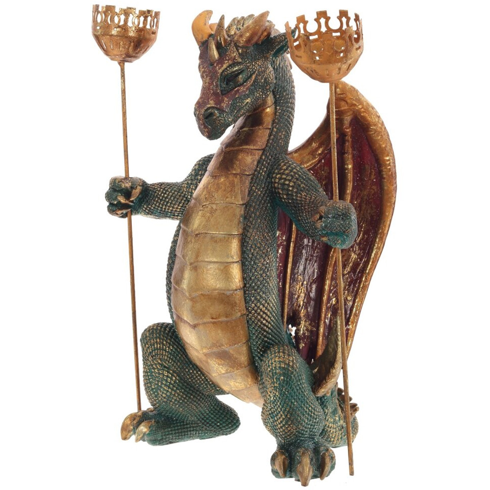 Подсвечник в виде дракона Dragon Candlestick Green Gold