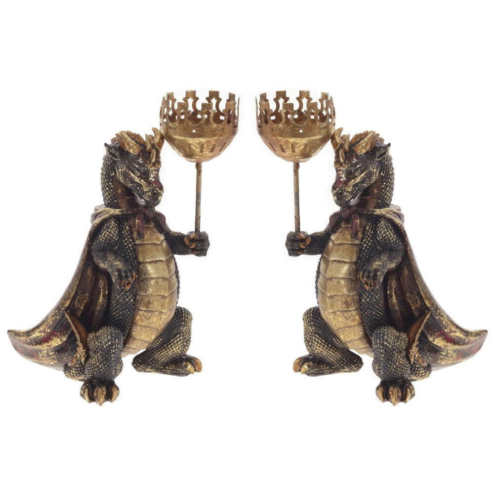 Подсвечник в виде дракона Dragon candlestick Green Gold Brown L or R