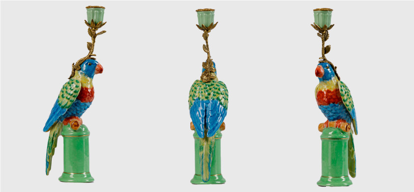 Подсвечник зеленый Parrot kingdom