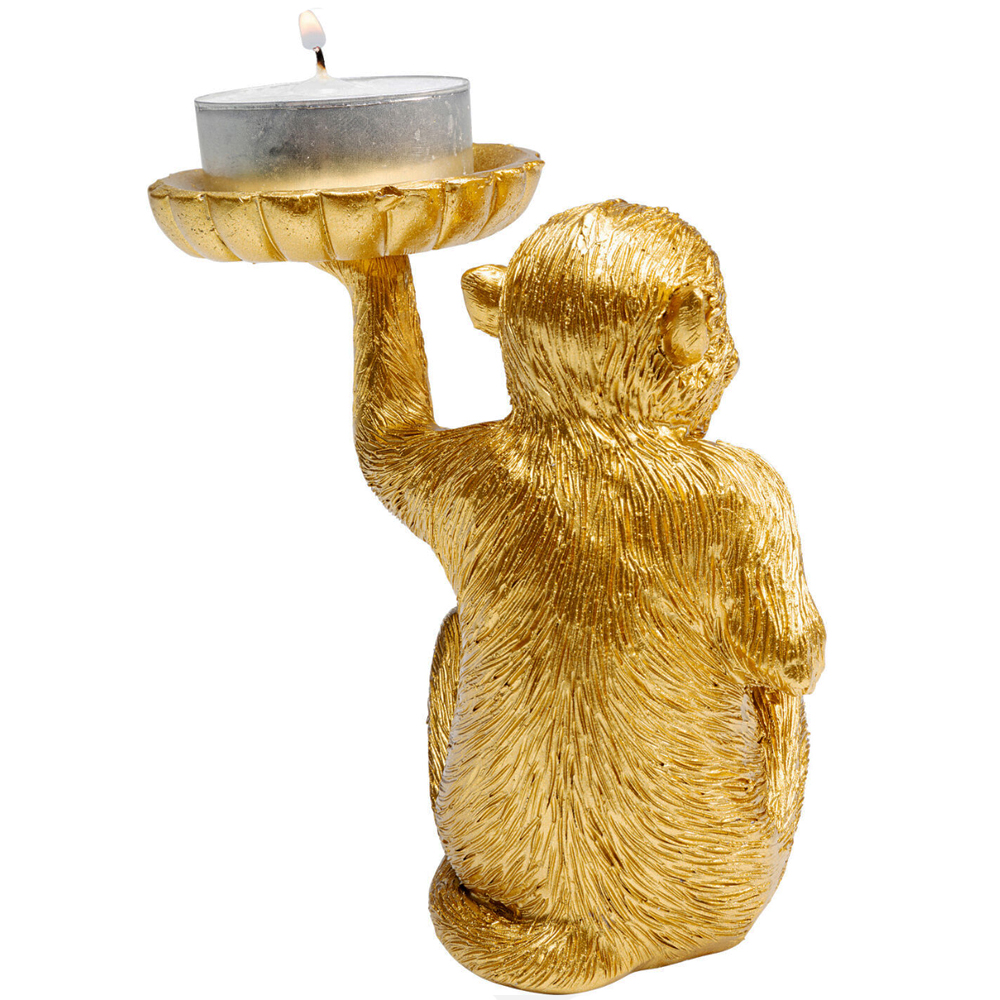 Подсвечник золотая обезьяна с блюдцем Golden Monkey