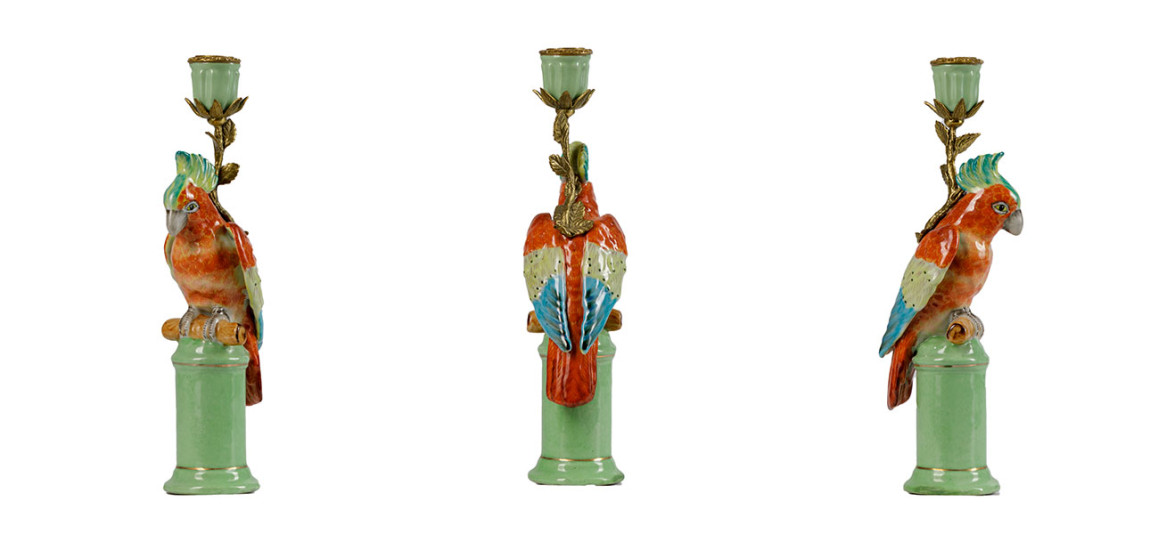 Подсвечник красный попугай Parrot kingdom