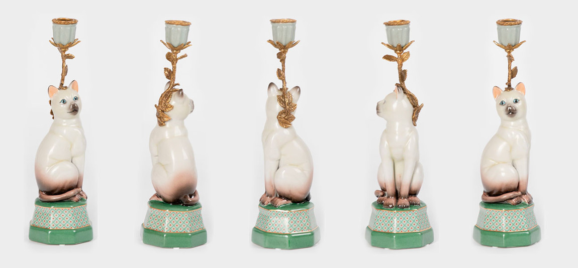 Подсвечник фигурка Кошка Candlestick cat