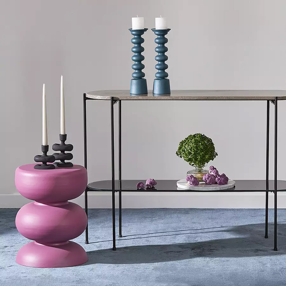 Подсвечник фигурный голубой Bright Accent 33 см