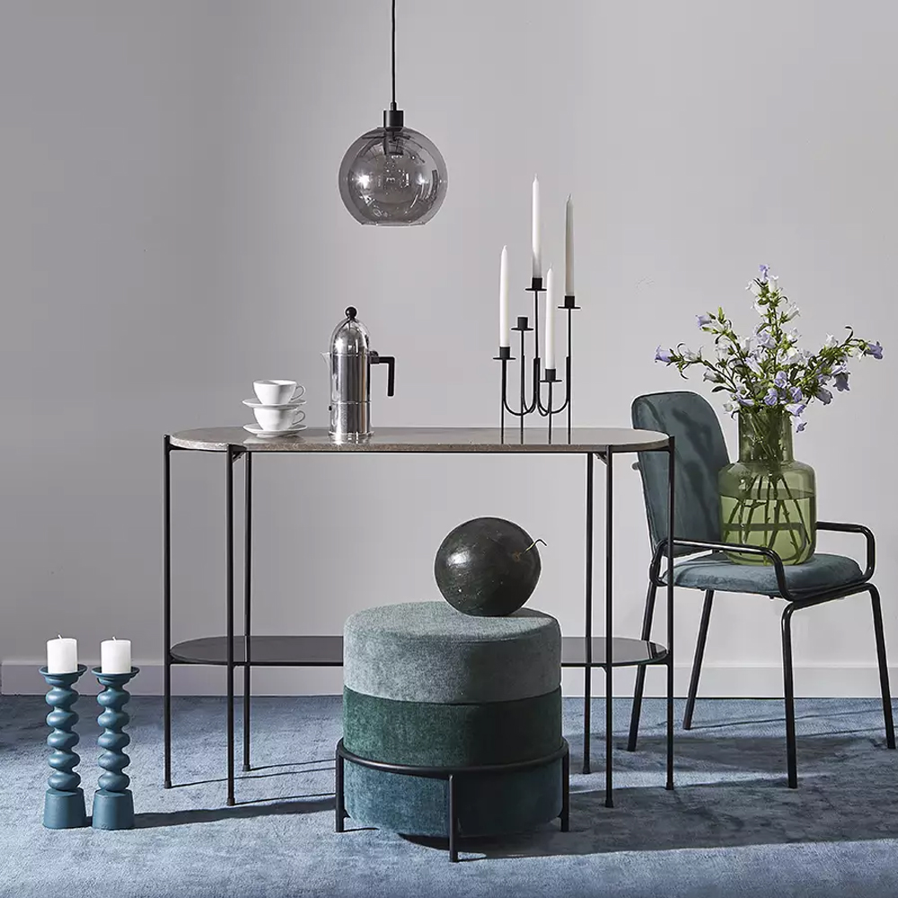 Подсвечник фигурный голубой Bright Accent 33 см