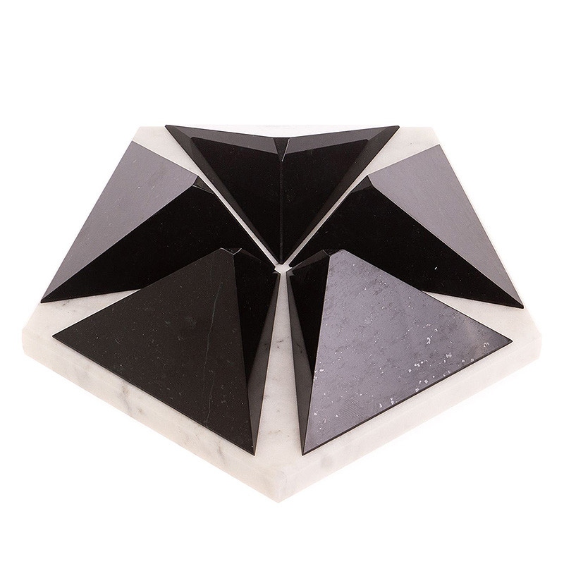 Подставка под шар в виде звезды из натуральных камней Змеевик Мрамор Natural Stone Sphere Stands