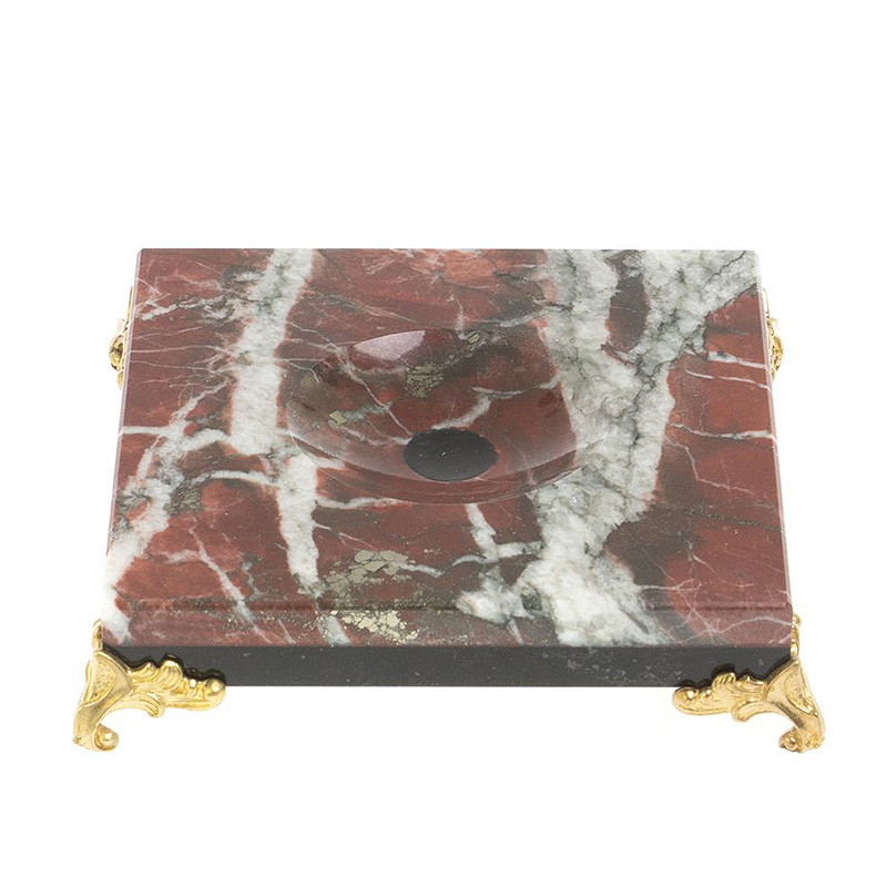 Подставка под шар квадратная из натурального камня Креноид на ножках Natural Stone Sphere Stands