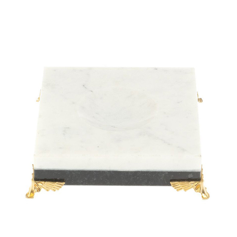 Подставка под шар квадратная из натуральных камней Змеевик Мрамор на ножках Natural Stone Sphere Stands