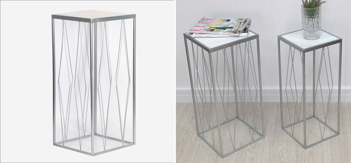 Подставка с мраморной столешницей два ромба Geometry