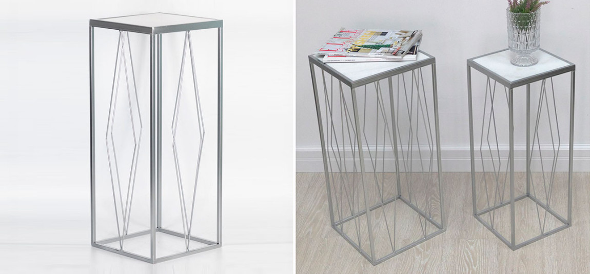 Подставка с мраморной столешницей один ромб Geometry