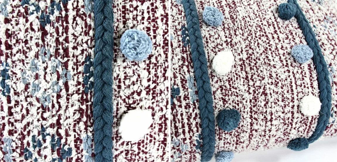 Подушка Lari Blue Ikat с кисточками