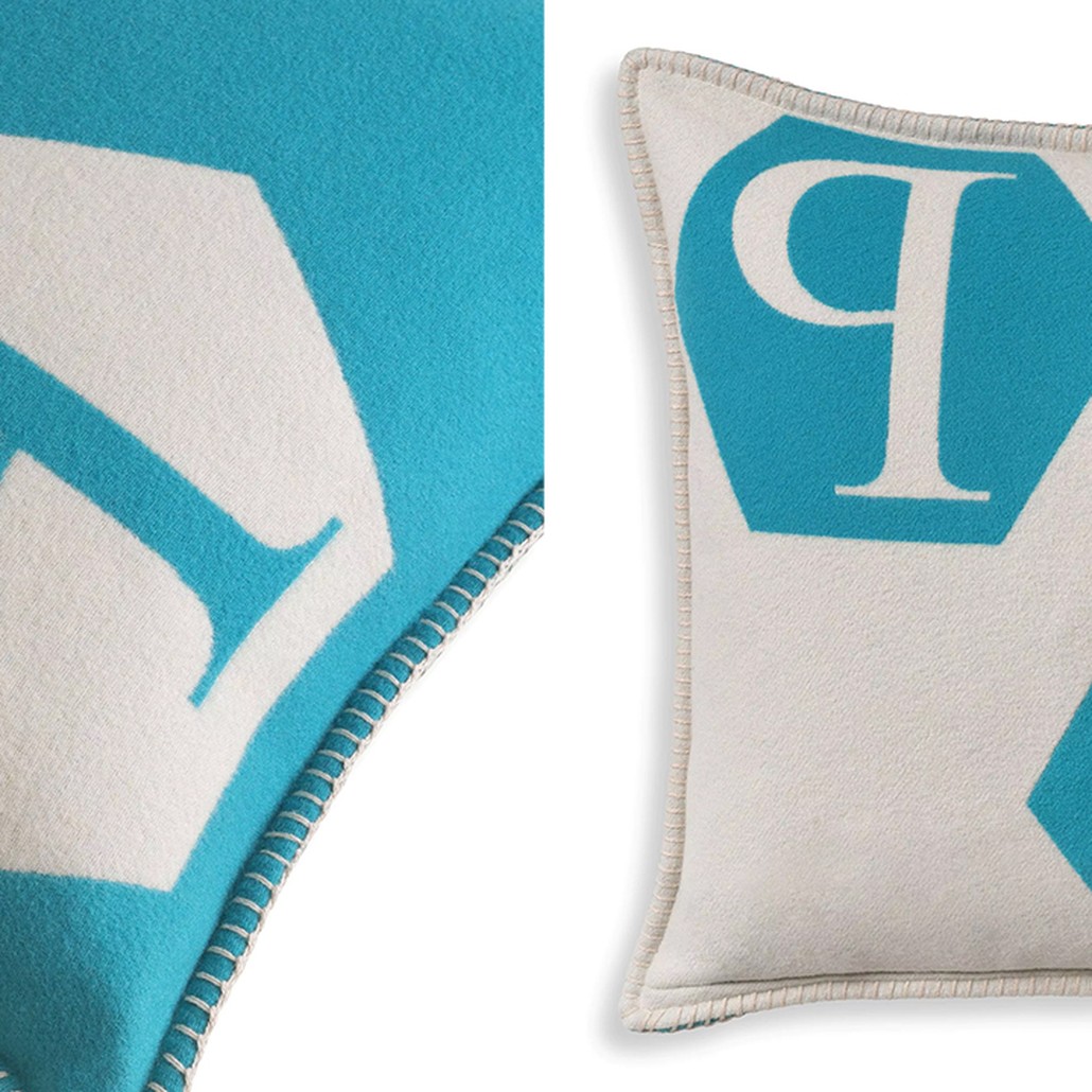 Подушка Philipp Plein Cushion Cashmere PP Logo 65 x 65 Blue