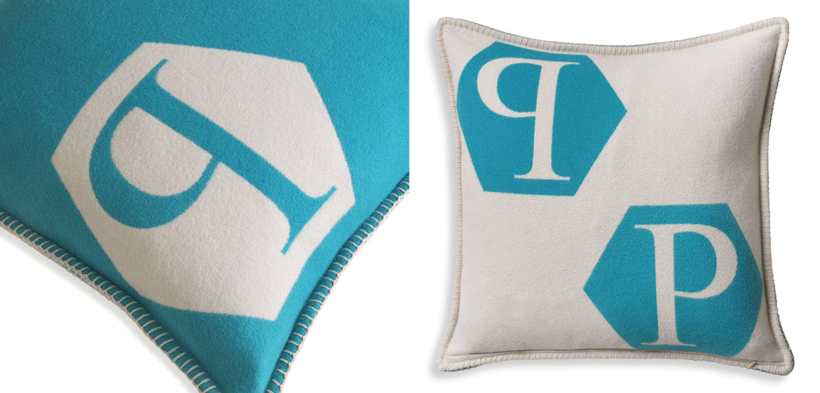 Подушка Philipp Plein Cushion Cashmere PP Logo 65 x 65 Blue