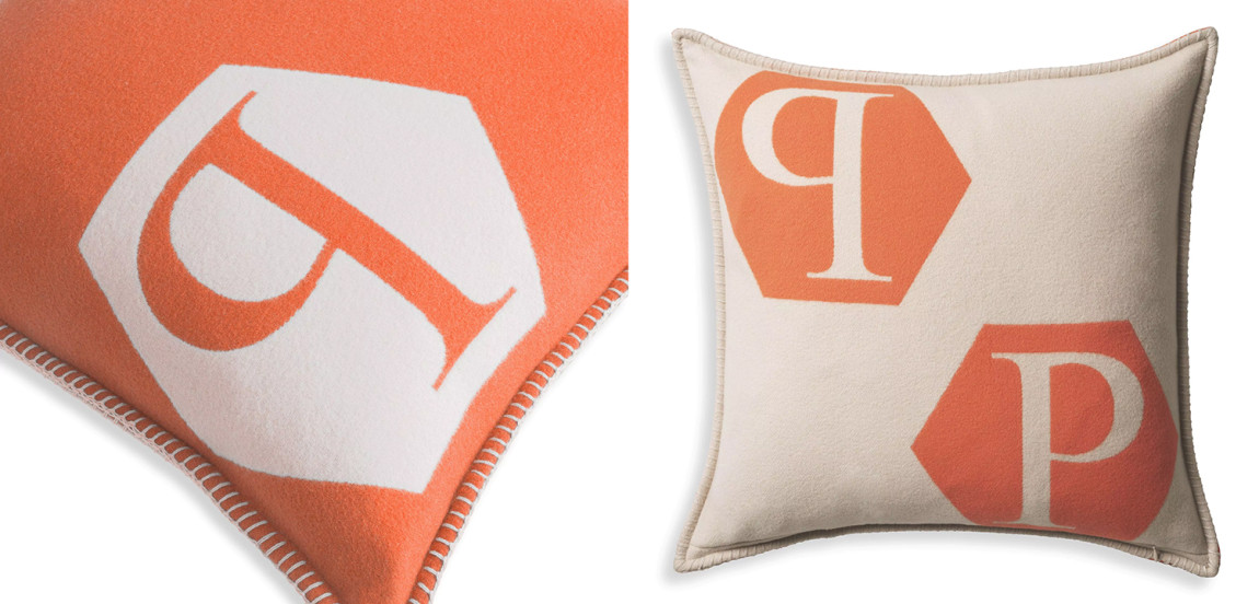 Подушка Philipp Plein Cushion Cashmere PP Logo 65 x 65 Orange