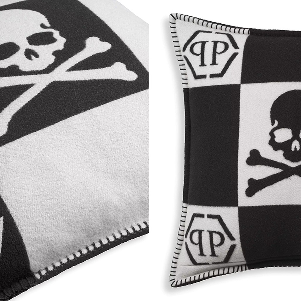 Подушка Philipp Plein Cushion Cashmere Skull 45 x 45 Black