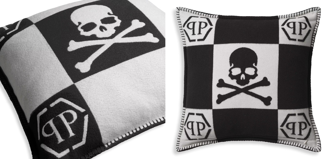 Подушка Philipp Plein Cushion Cashmere Skull 45 x 45 Black