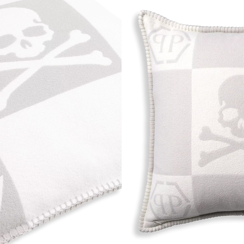 Подушка Philipp Plein Cushion Cashmere Skull 45 x 45 Grey