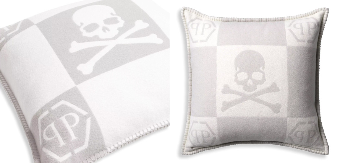 Подушка Philipp Plein Cushion Cashmere Skull 45 x 45 Grey