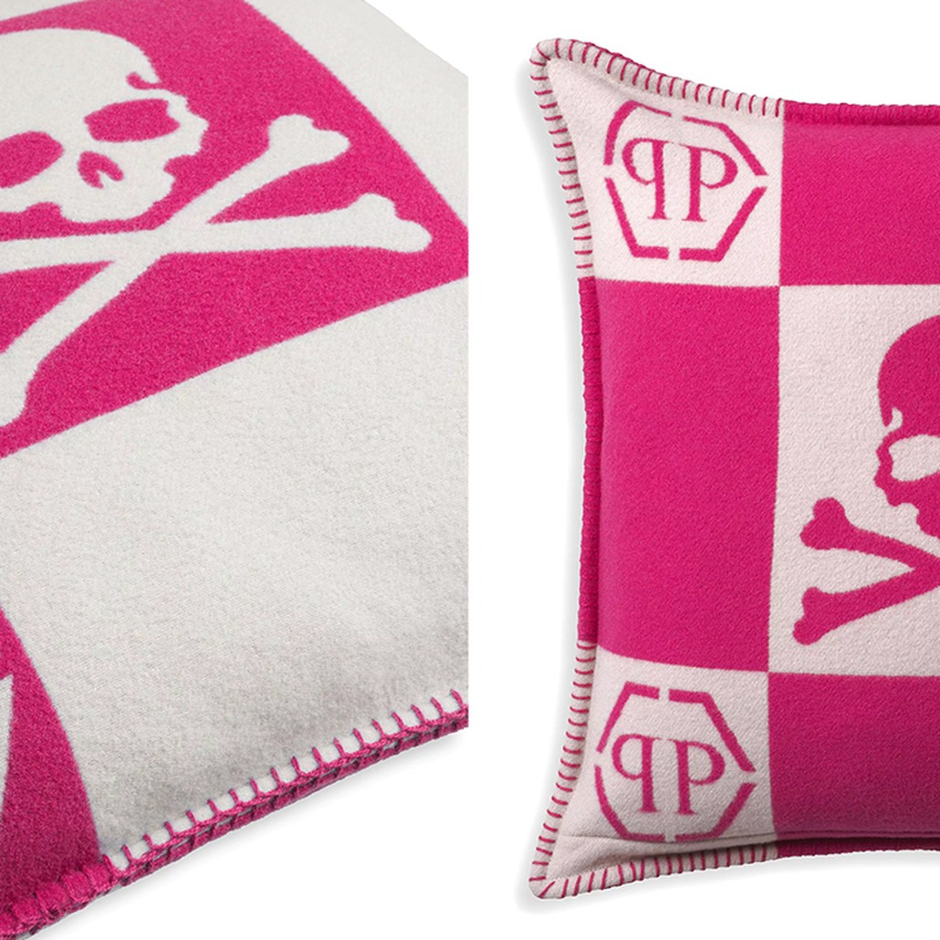 Подушка Philipp Plein Cushion Cashmere Skull 45 x 45 Pink