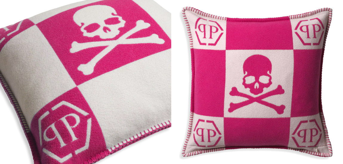 Подушка Philipp Plein Cushion Cashmere Skull 45 x 45 Pink