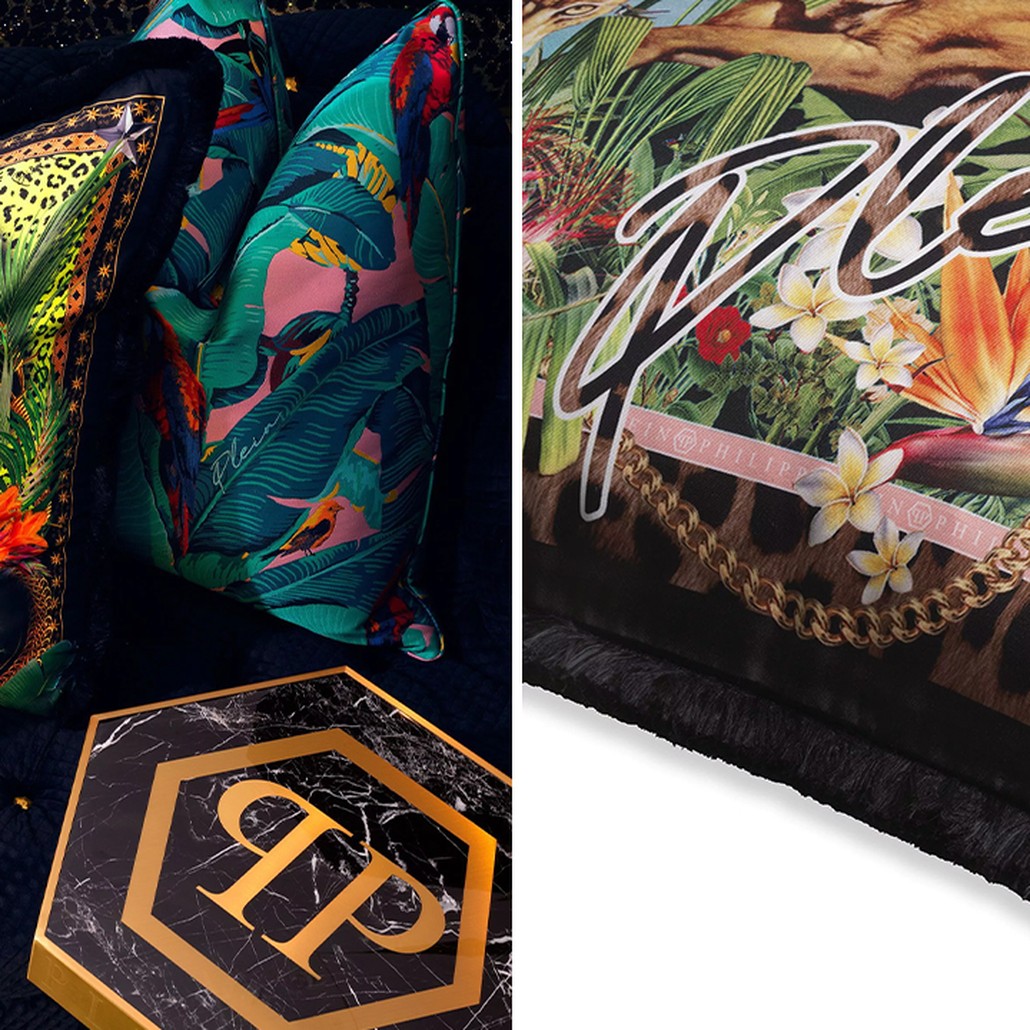 Подушка Philipp Plein Cushion Silk Exotic 50 x 50