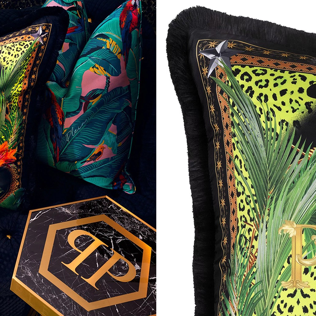 Подушка Philipp Plein Cushion Silk Jungle 70 x 70