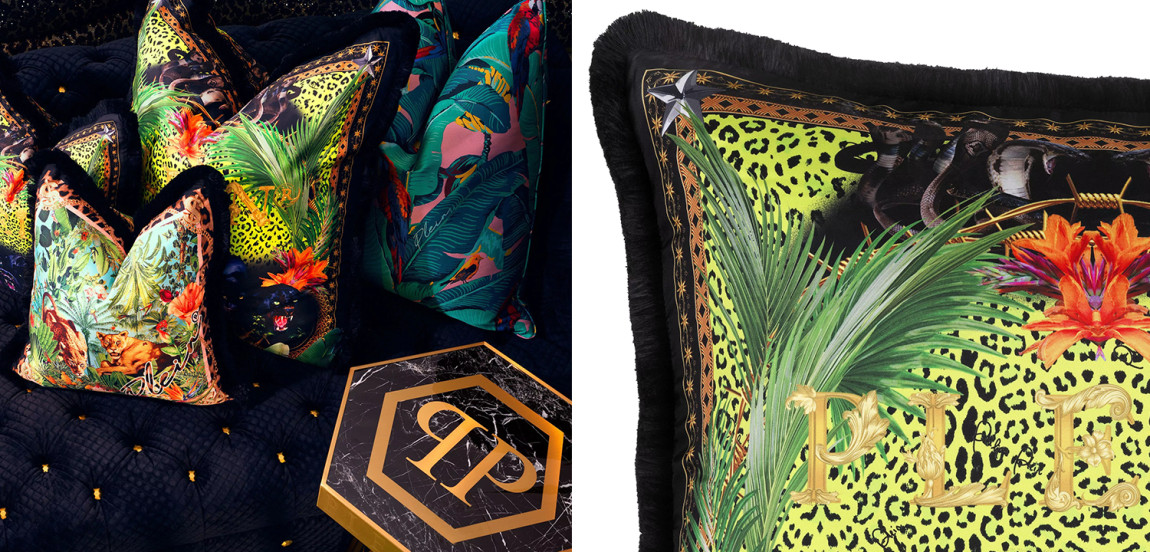 Подушка Philipp Plein Cushion Silk Jungle 70 x 70