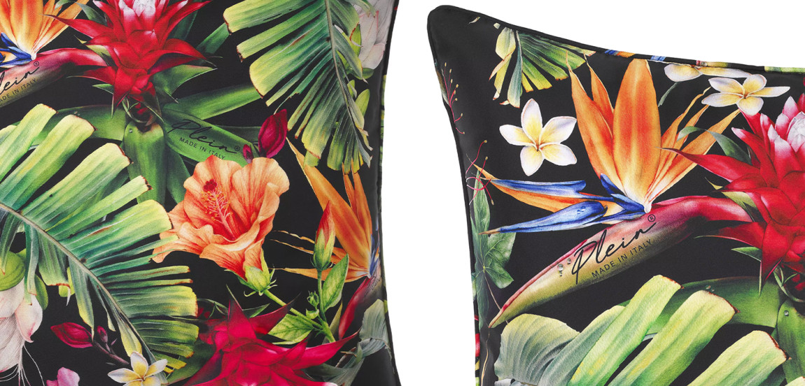 Подушка Philipp Plein Cushion Silk Jungledonna 70 x 70