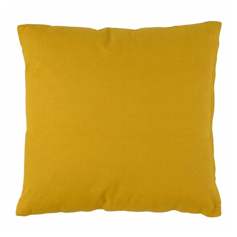 Подушка декоративная хлопковая горчичного цвета с абстрактным принтом Elysian Flow Sunset