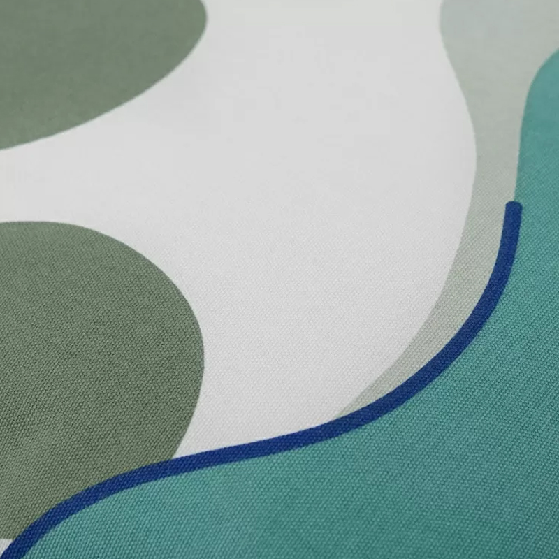 Подушка декоративная хлопковая мятного цвета с абстрактным принтом Elysian Flow Breeze