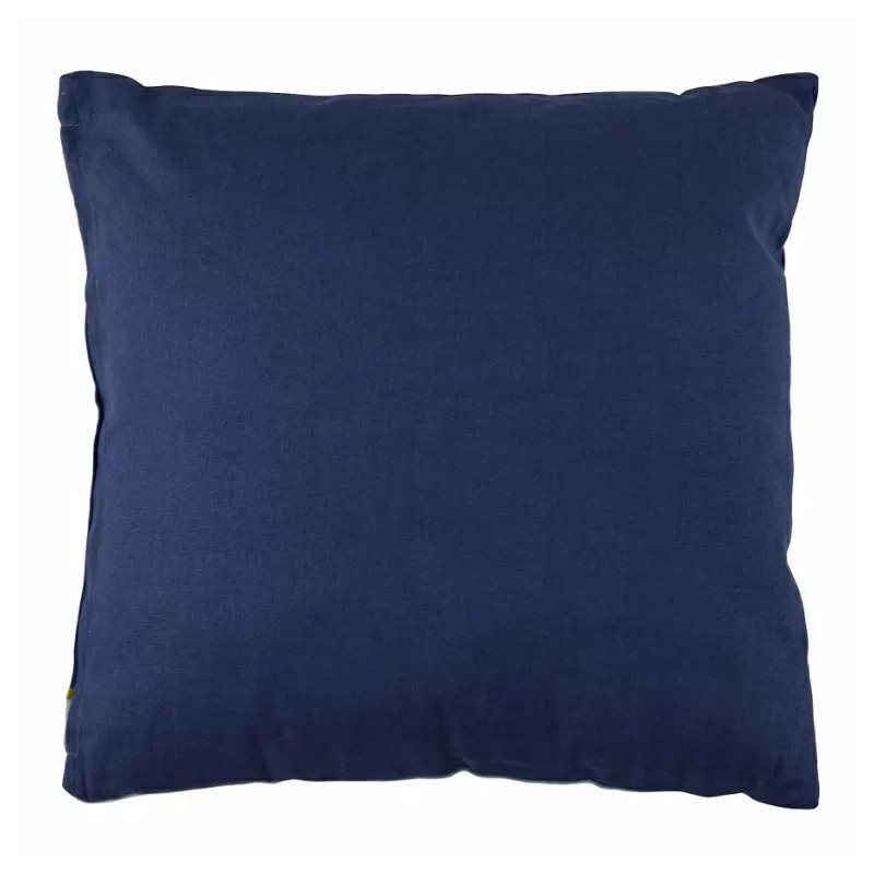 Подушка декоративная хлопковая синего цвета с абстрактным принтом Elysian Flow Azure