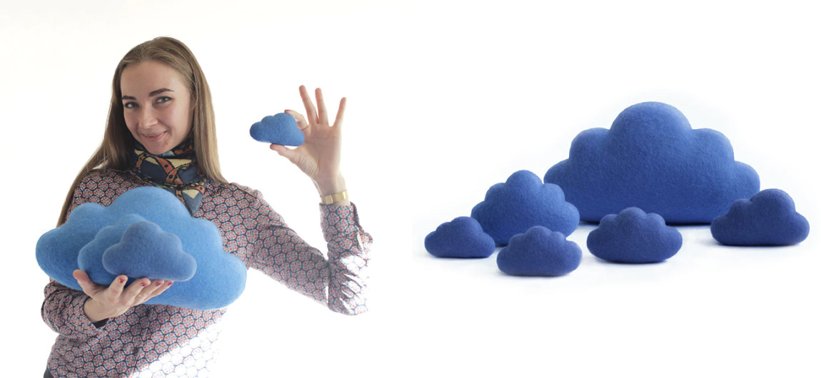 Подушка из Валяной Шерсти "Облако"