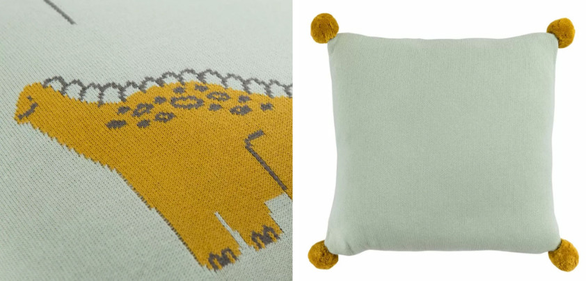 Подушка с помпонами Dinosaurs