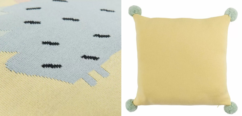 Подушка с помпонами Hedgehog