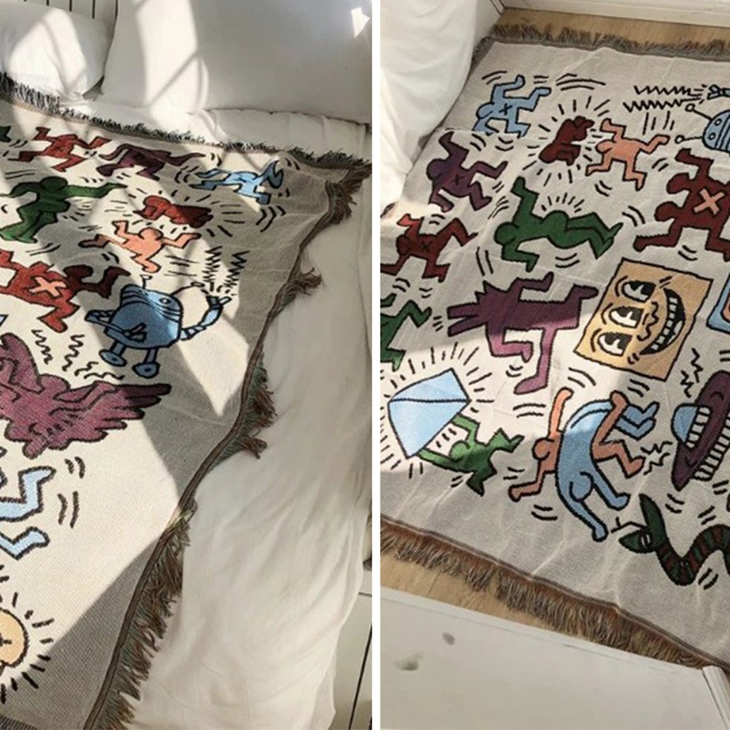 Покрывало граффити Кит Харинг Keith Haring Bed Сover