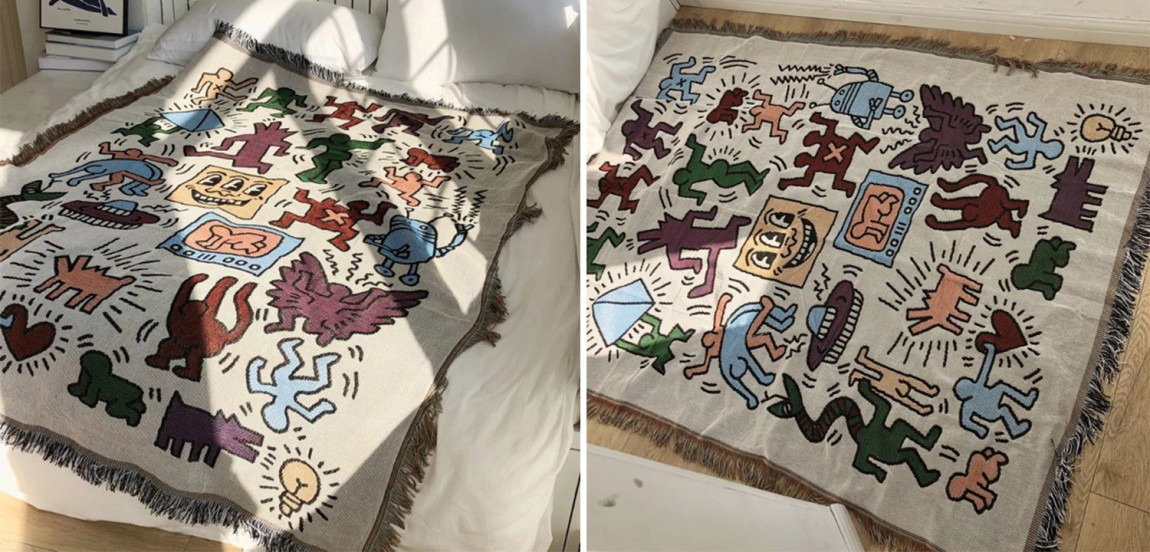 Покрывало граффити Кит Харинг Keith Haring Bed Сover