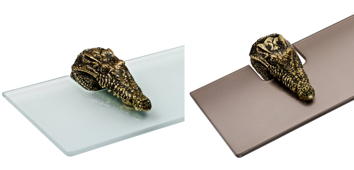 Полка для ванной Bronze Crocodile Heads