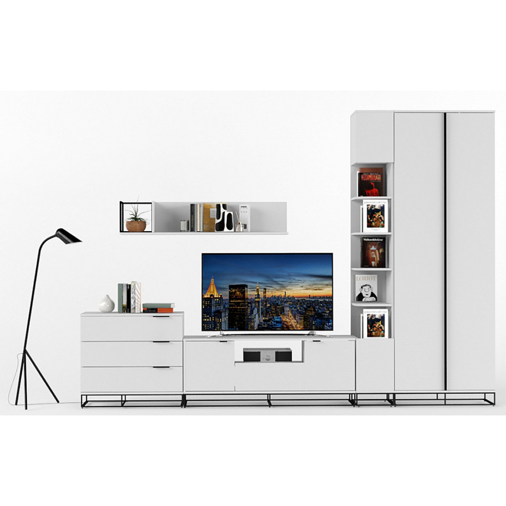 Полка навесная белая открытая Strict Lines