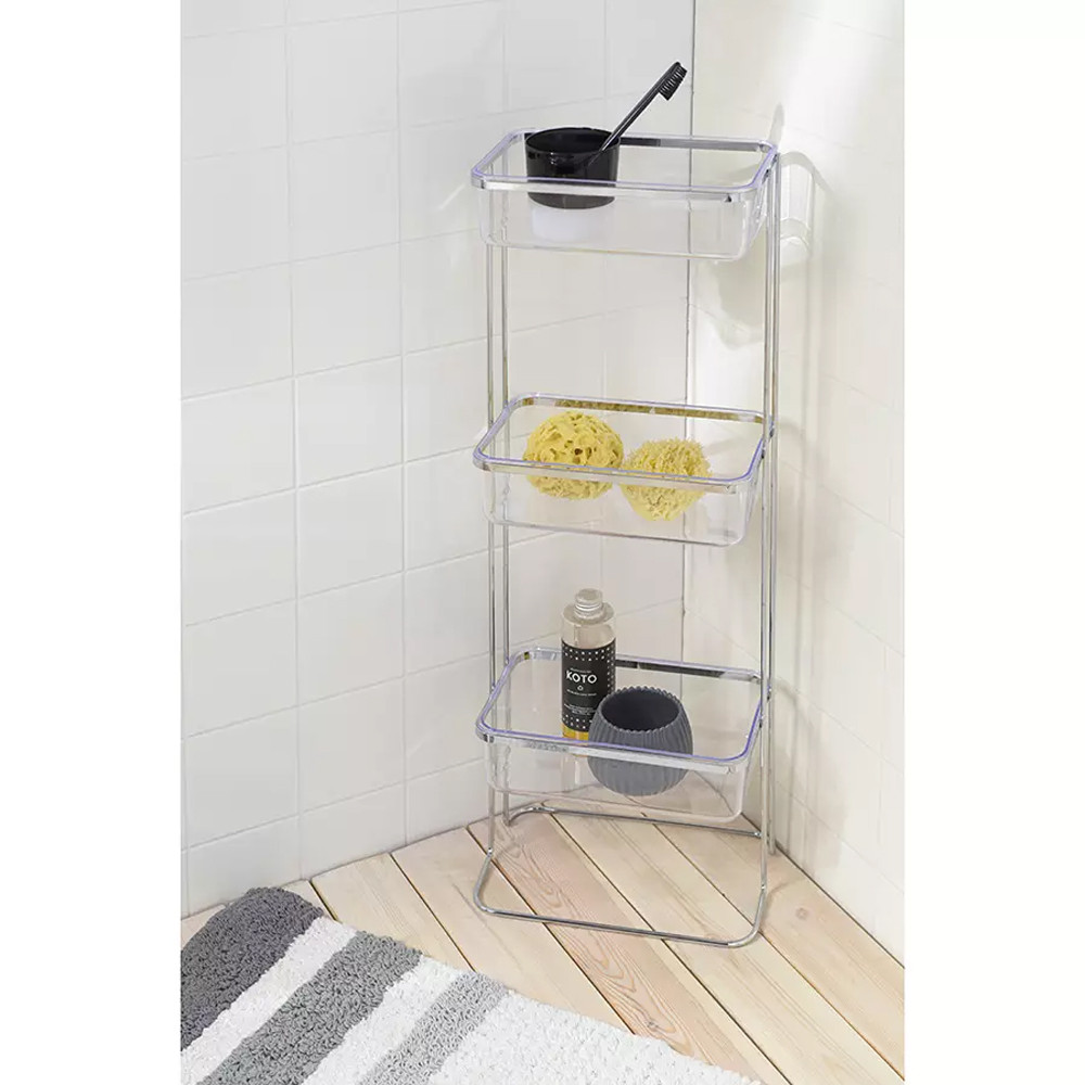 Полка напольная трехъярусная для ванной Bathroom Floor Shelf