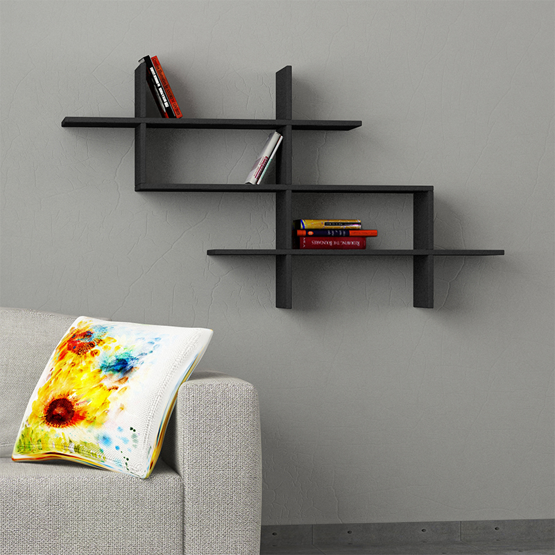 Полка фигурная подвесная цвета антрацит HALIC BOOKCASE ANTHRACITE