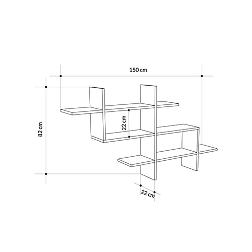 Полка фигурная подвесная цвета антрацит HALIC BOOKCASE ANTHRACITE