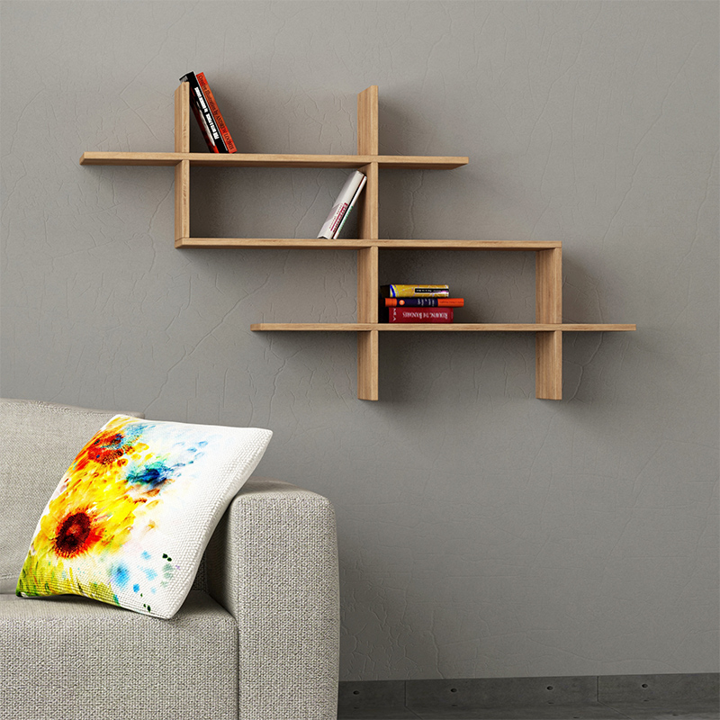Полка фигурная подвесная цвета древесины HALIC BOOKCASE OAK