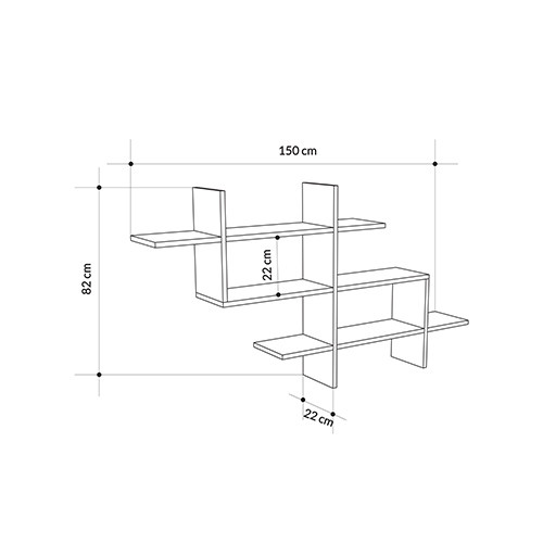 Полка фигурная подвесная цвета древесины HALIC BOOKCASE OAK