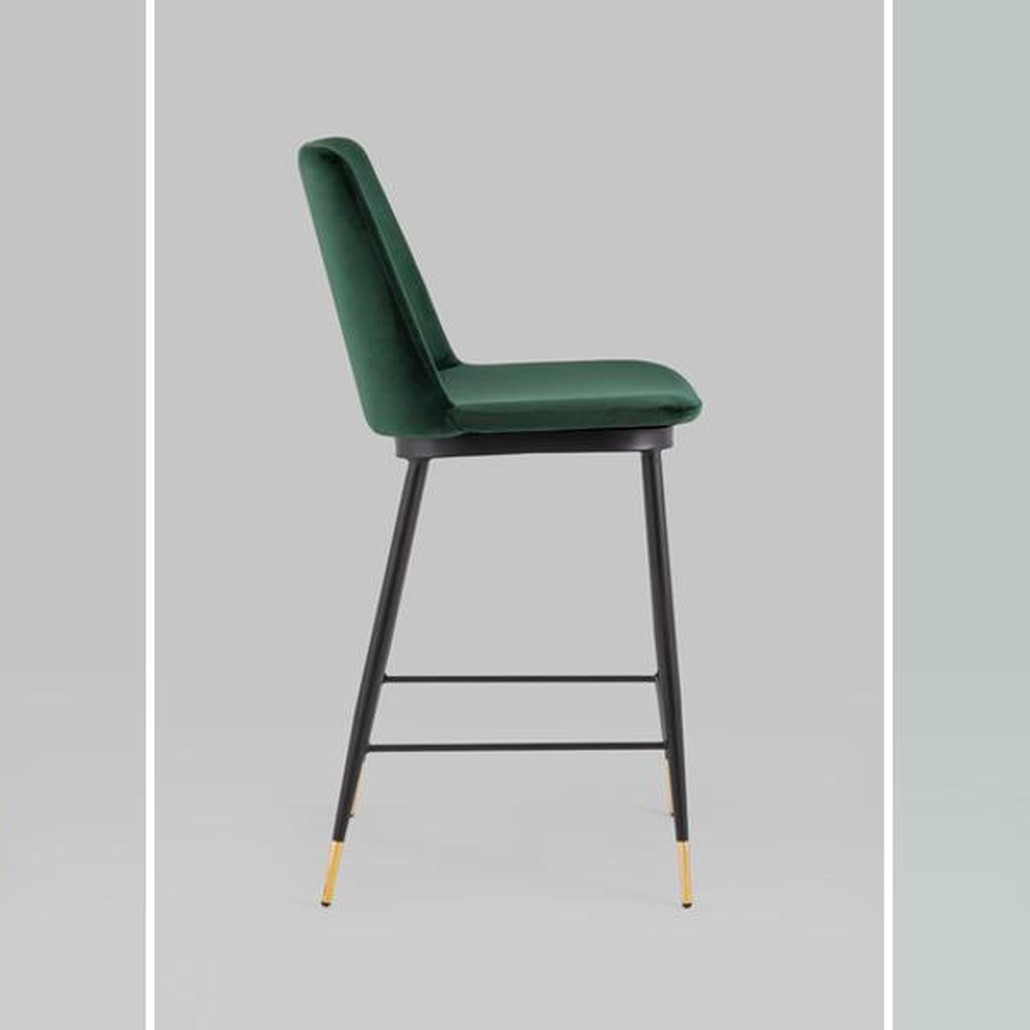 Полубарный Стул Melissa Chair Зеленый Велюр